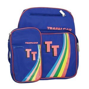 Vtg 00s Trafalgar Square Tours Messenger Bag Ticket Clutch Souvenir Rainbow Blue